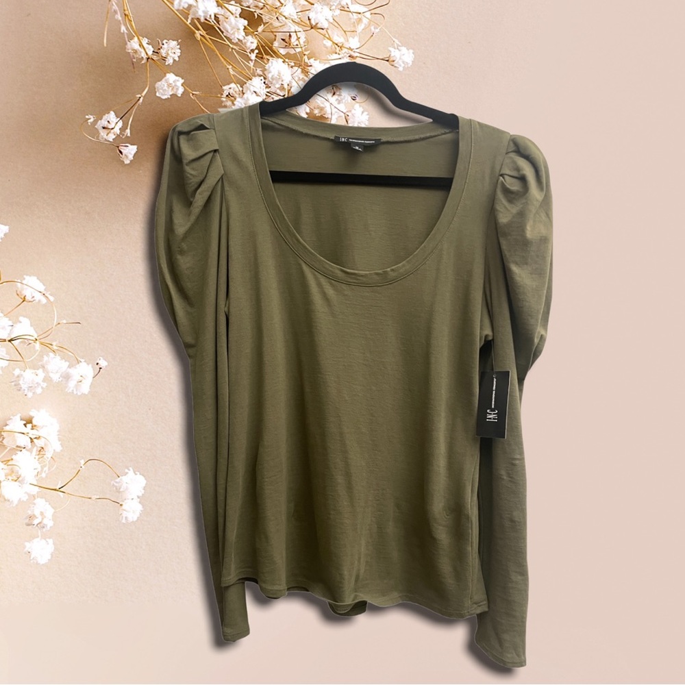 🌺 SOLD NWT INC International Concepts Puff Sleeve Top - Picture 1 of 7